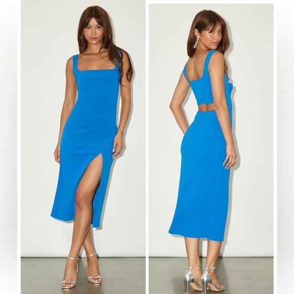 Lulus Dresses & Skirts - Lulus Davana Bright Blue Cutout Midi Dress Size Small